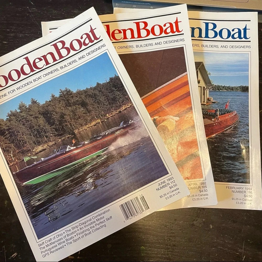 3 vintage 1990s Wooden Boat Magazines perfect condition 6/93, 4/92, and 2/94